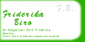 friderika biro business card