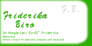 friderika biro business card